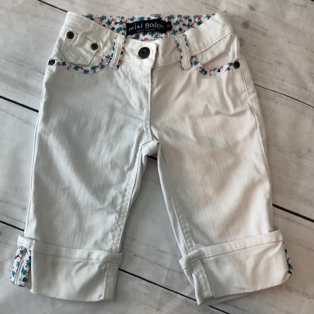 Mini Boden White Jean Capris
